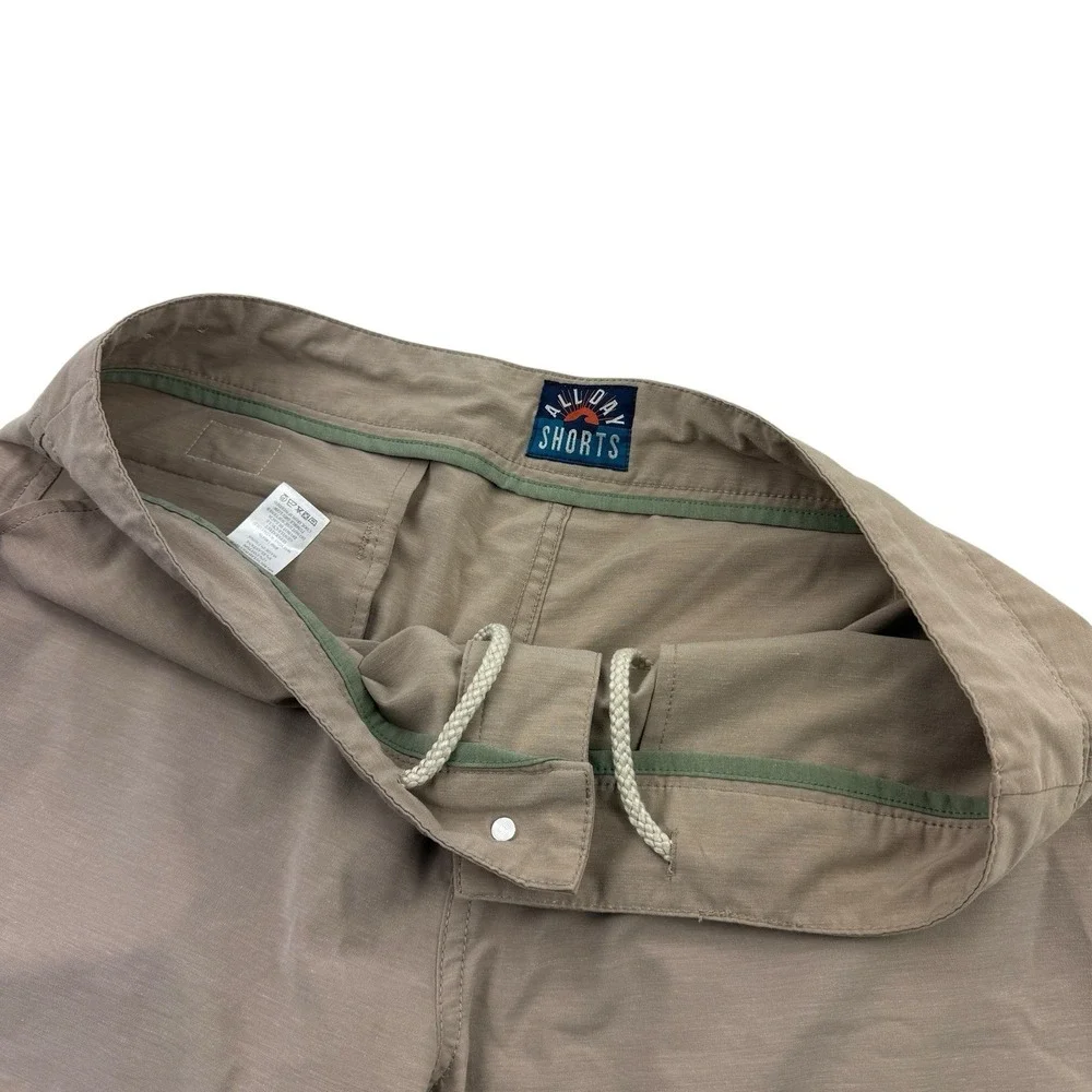 Faherty Tan 35x9 All Day Drawstring Shorts Polyester Cotton Elastane